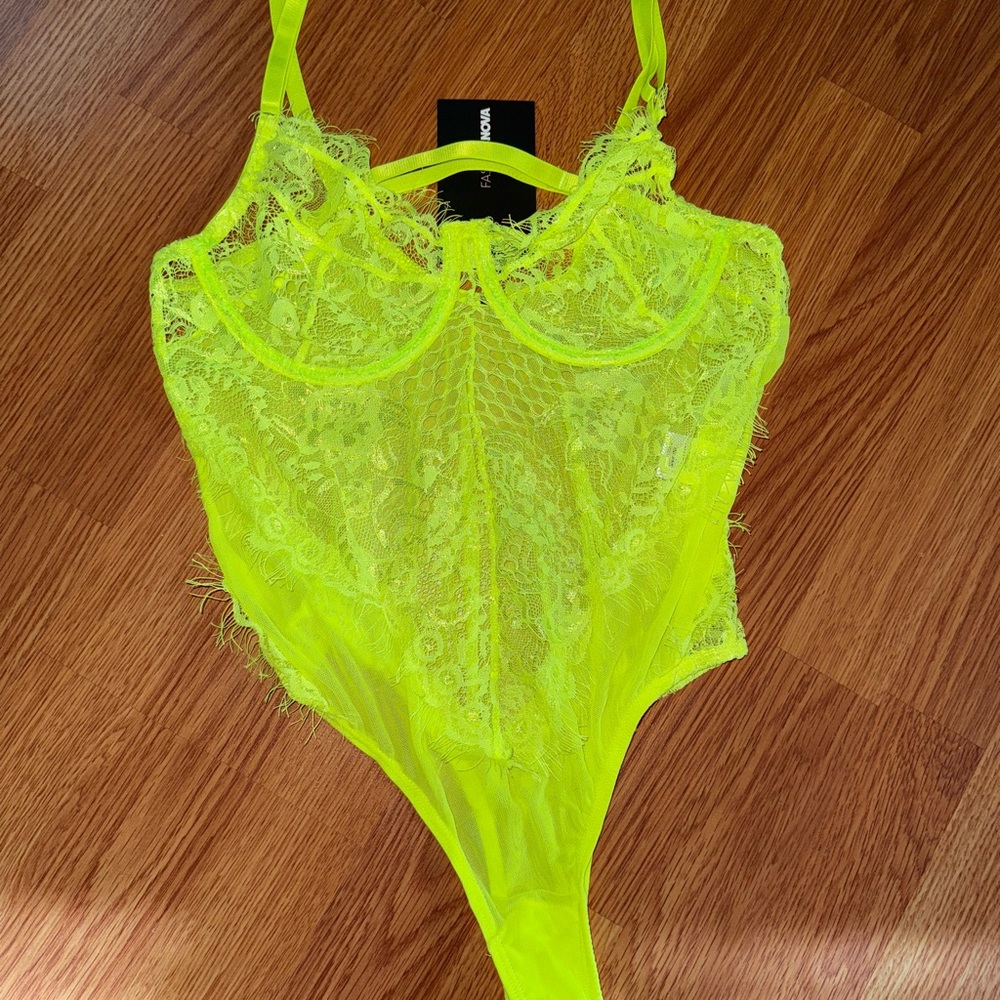 Yellow Lace Bodysuit